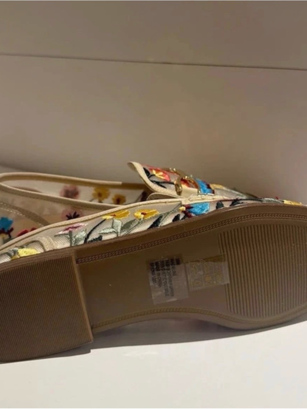 Kurt Geiger Embroidered Floral Mesh Loafers - Beige NWOB - Picture 3 of 3